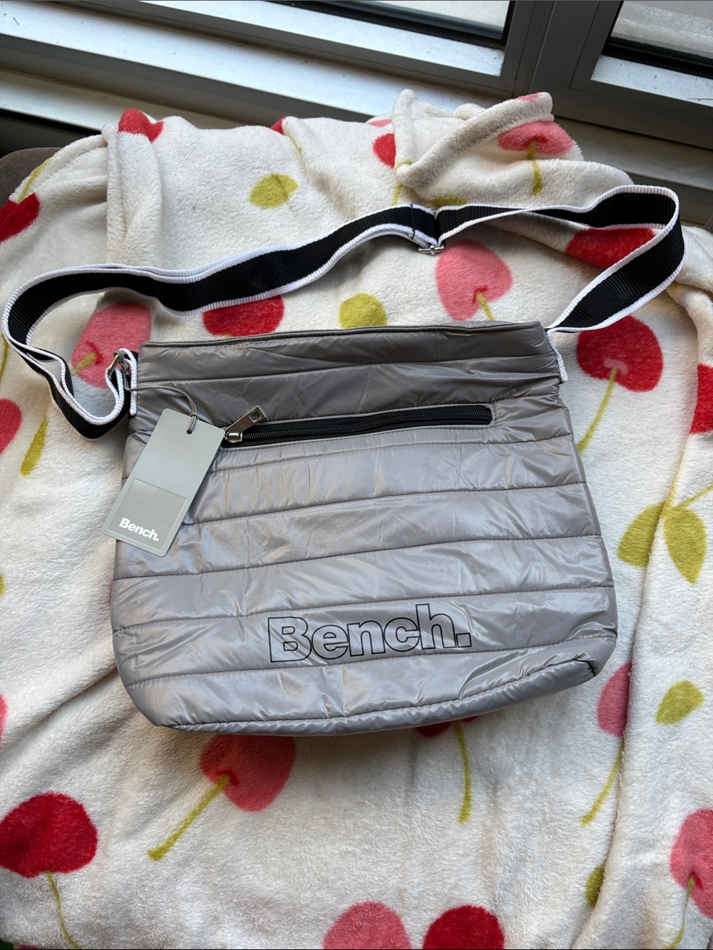 Bench Quilted Crossbody Bag in Silver